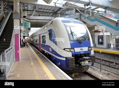 The new train to Jerusalem leaving the Tel-Aviv Savidor Center railway ...