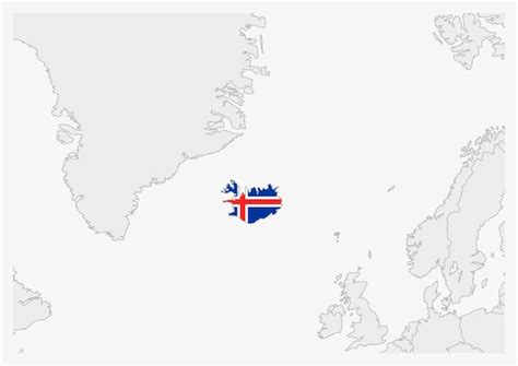 Carte De Lislande Mise En évidence Dans Les Couleurs Du Drapeau De L