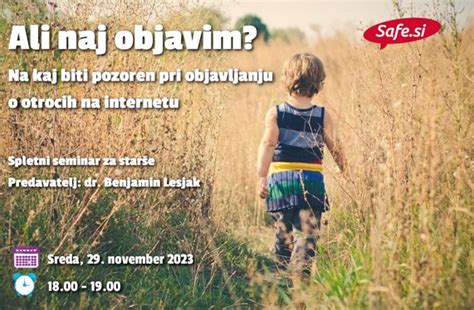 Spletni seminar za starše o objavljanju informacij o otroku na