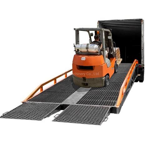 10 Ton Mobile Hydraulic Container Loading Dock Ramp For Trailers