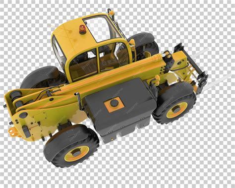 premium psd telehandler  transparent background  rendering