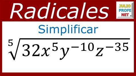 SimplificaciÓn De Expresiones Con Radicales Ejercicio 5 Youtube