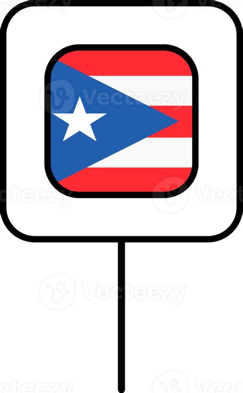 Puerto Rico flag square pin icon. 23436038 PNG