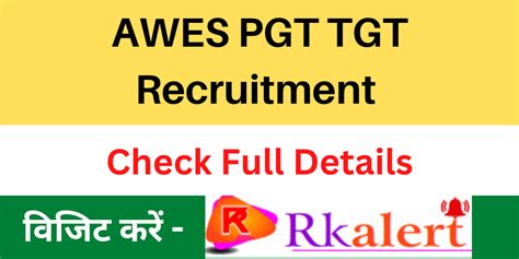 Awes Pgt Tgt Recruitment Apply Applications Before Jan