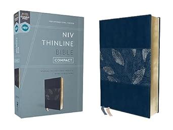 Niv Thinline Bible Compact Leathersoft Blue Floral Red Letter