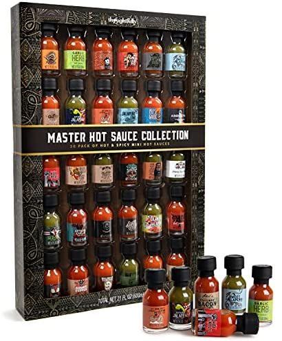 Thoughtfully Gourmet Master Hot Sauce Collection Sampler Set Flavors Include Garlic Herb