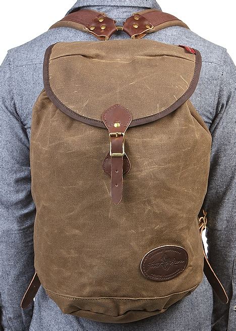 Waxed Canvas Rucksack Messenger Bag Backpack Leather Backpack Mochila