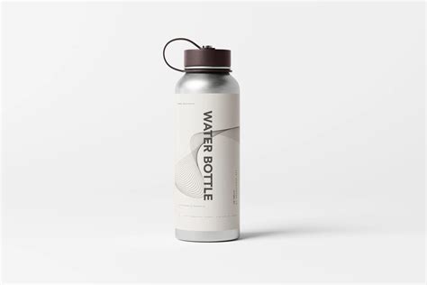 Aluminum Water Bottle Mockup Mockup Free