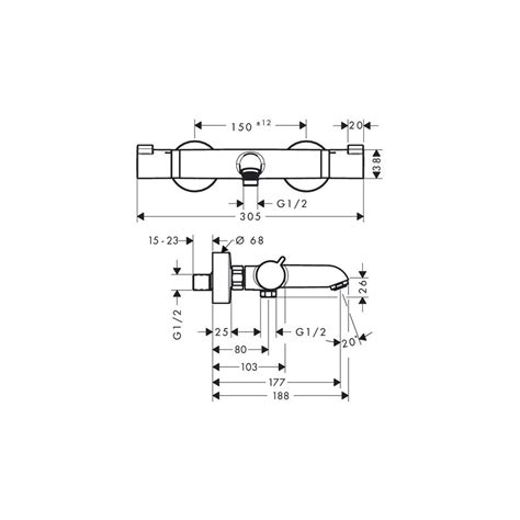 Hansgrohe Ecostat Comfort Bateria Wannowa Termostatyczna Czarny Mat