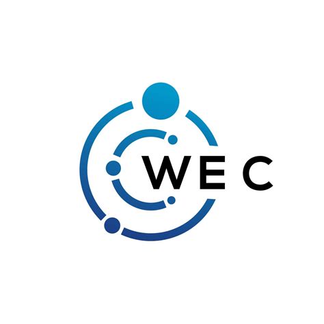 Wec Letter Technology Logo Design On White Background Wec Creative