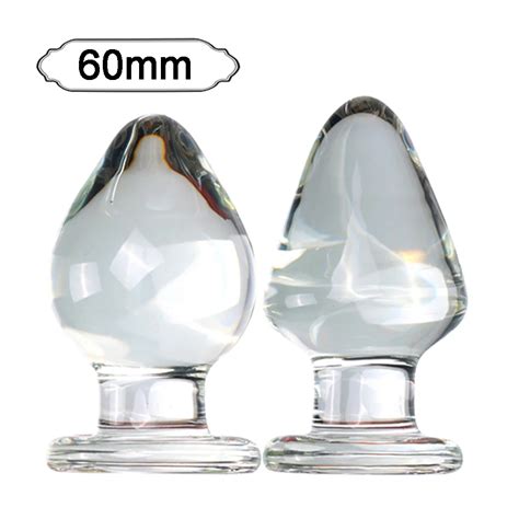 60mm Large Crystal Butt Plug Big Pyrex Glass Anal Dildo Bead Fake Anus