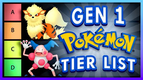 Ranking All Generation 1 Pokemon Tier List Youtube