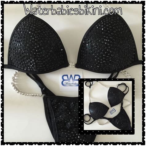 Black Bling Bikini Mystic Black With Jet Crystals Waterbabiesbikini