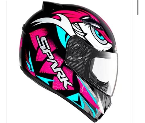 Capacete Moto Fechado Ebf New Spark Dragon Narigueira Cor Rosa