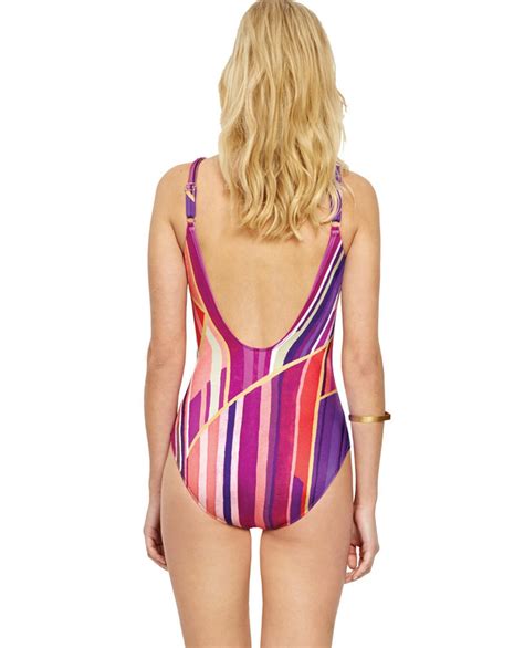 Gottex Collection Art Deco Surplice One Piece Swimsuit One Piece