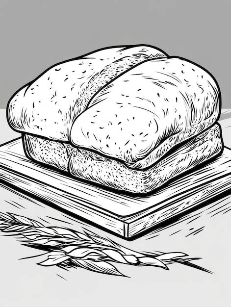 black white bread outline coloring page pictures freepik