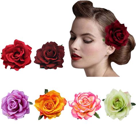 St Ck Blumen Haarspange Rosen Haarnadel Blumenbrosche Elegant Gro E