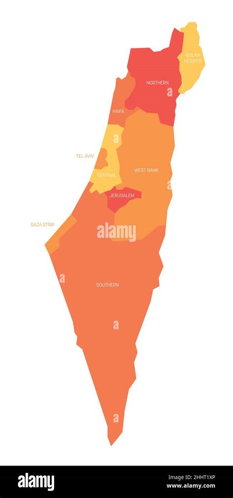 Israel - administrative map of districts Stock Vector Image & Art - Alamy