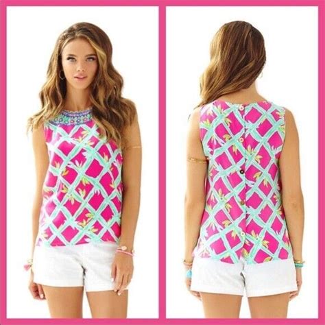 Lilly Pulitzer Iona Shell 100 Silk Sleeveless Top In Gem