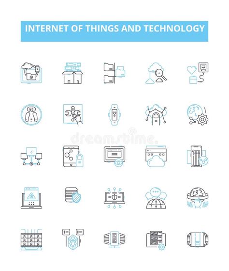 Internet Of Things And Technology Vector Line Icons Set IoT