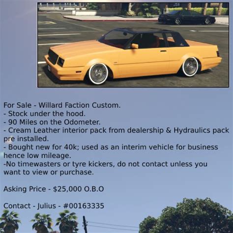 4SALE Willard Faction Custom Archive GTA World Forums GTA V