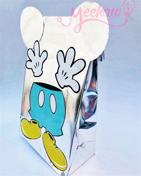 Silver Bag Mickey Mouse Party Favors Paper Craft Mickey Mouse Party