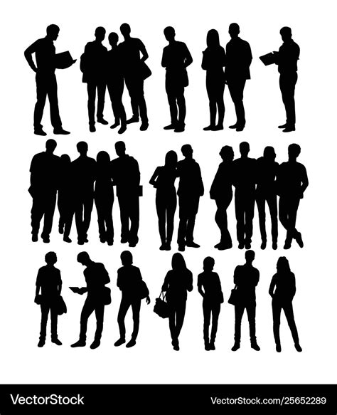 Student activity silhouettes Royalty Free Vector Image