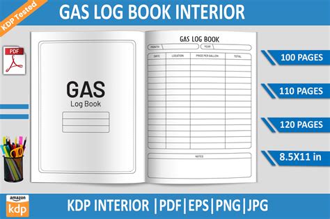 Gas Log Book | KDP Interior Template Graphic by Educare · Creative Fabrica