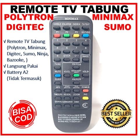 Jual Remote Polytron Remote Tv Polytron Minimax Sumo Remote Digitec