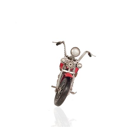 Harley Davidson Red Hog Motorcycle Metal Model 13" Home Decor - CaptJimsCargo