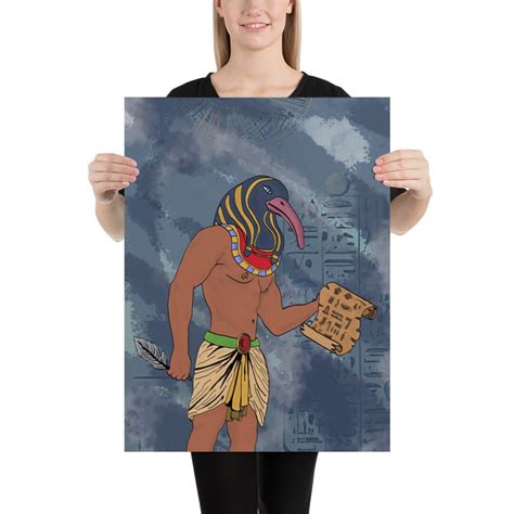 Egyptian Wall Art Hieroglyphs Thoth Egyptian God Egyptian Mythology Art ...