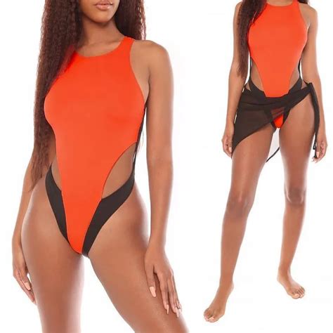 High Cut Brazilian One Piece Bikini With Backless Design And Push Up Feature Perfect For Summer
