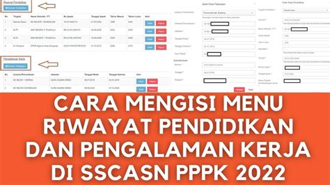 CARA MENGISI RIWAYAT PENDIDIKAN DAN PENGALAMAN KERJA DI SSCASN PPPK