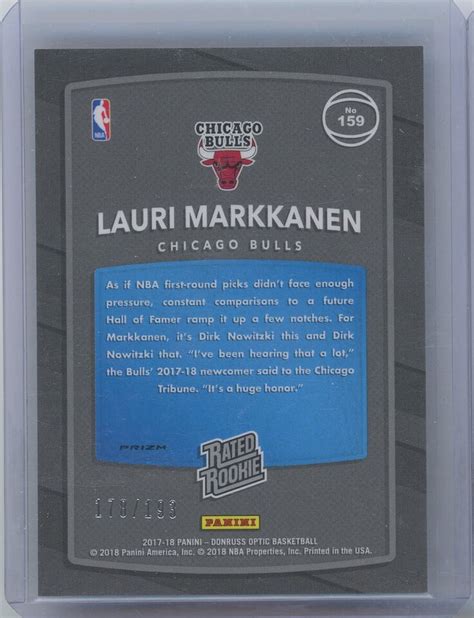 Donruss Optic Lauri Markkanen Orange Disco Rc Rookie D Ebay