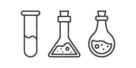 Ícone Do Tubo De Ensaio Sinais De Laboratório Símbolo De Ciência Química Símbolos De Frasco