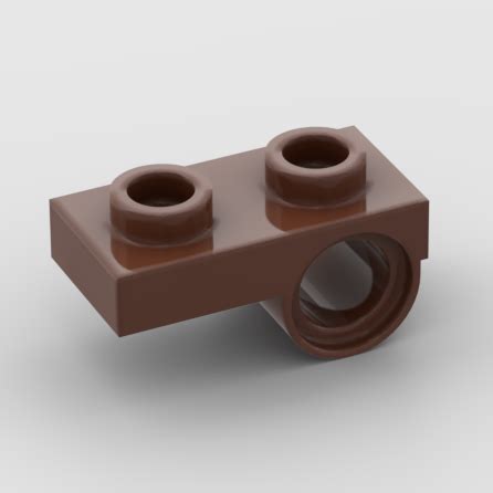 LEGO Part Reddish Brown Plate Modified 1 X 2 With Pin Hole On Bottom