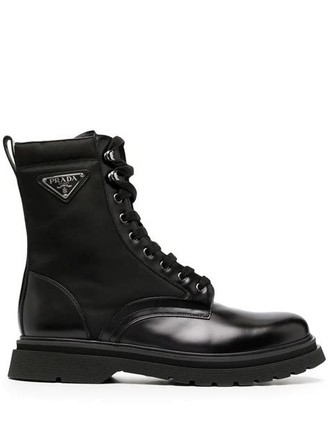 Prada Men S Black Leather Ankle Boots In Black Ankle Boots