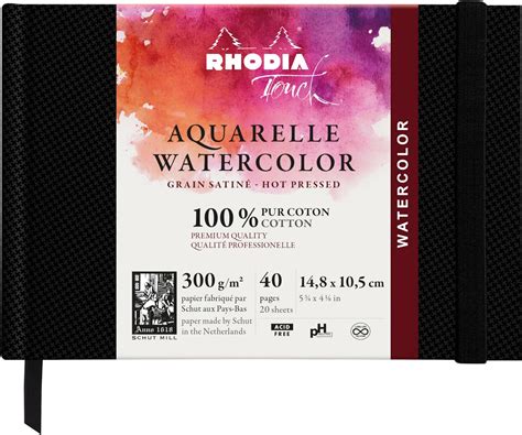 Rhodia Touch C Carnet Aquarelle Coton Grain Satin