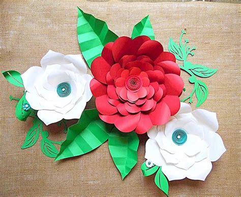 DIY Giant Flower Templates DIY Large Paper Flower Kit SVG Cutting