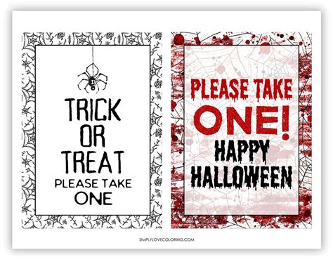 56 Please Take One Halloween Sign Printables Free Pdf Download