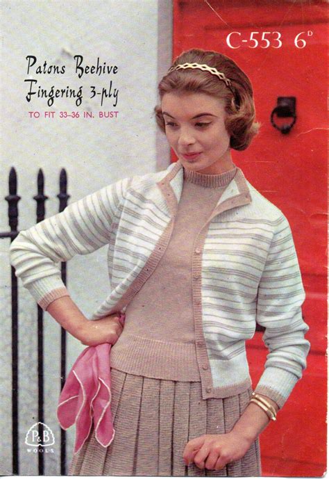 Vintage womens twinset knitting pattern pdf ladies twin set | Etsy