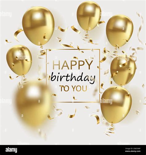 Happy Birthday Greeting Card Gold And White Birthday Card Template