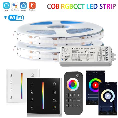 Wt In Tuya Wifi Led Controller Dc V Cob Rgbcct Led Strip Light Pin