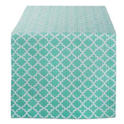 Design Imports Camz10497 14 X 72 In Aqua Lattice Table Runner 1 Frys Food Stores