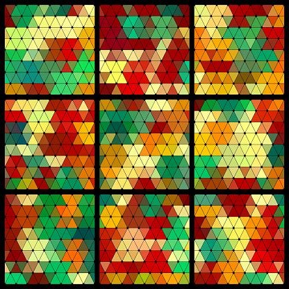 Triangle Pattern Set Stock Illustration - Download Image Now - Abstract ...