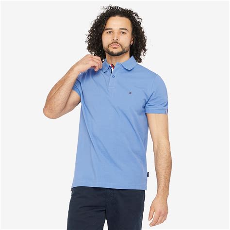 Tommy Hilfiger Rwb Tape Placket Regular Polo Sky Cloud Mens