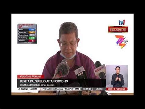 4 APR 2020 BERITA PERDANA BERITA PALSU BERKAITAN COVID 19 SKMM DAN