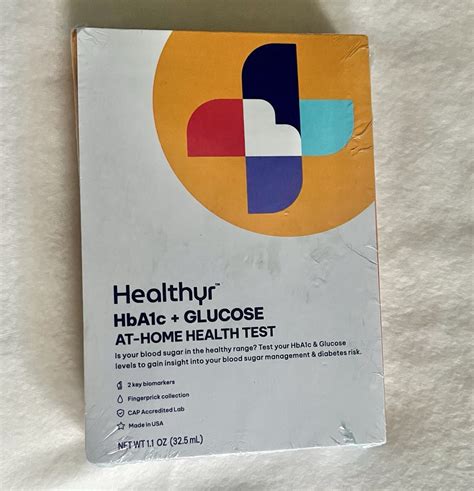 Healthyr HbA1c+Glucose At Home Health Test Expires 7/31/2025. Entire