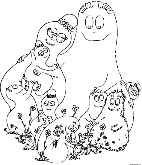 Coloriages Barbapapa Tient Un Bouquet De Fleurs Coloriages Barbapapa