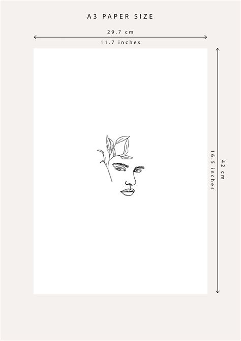 Minimal Face Illustration Art Print Figurative Black And White Line